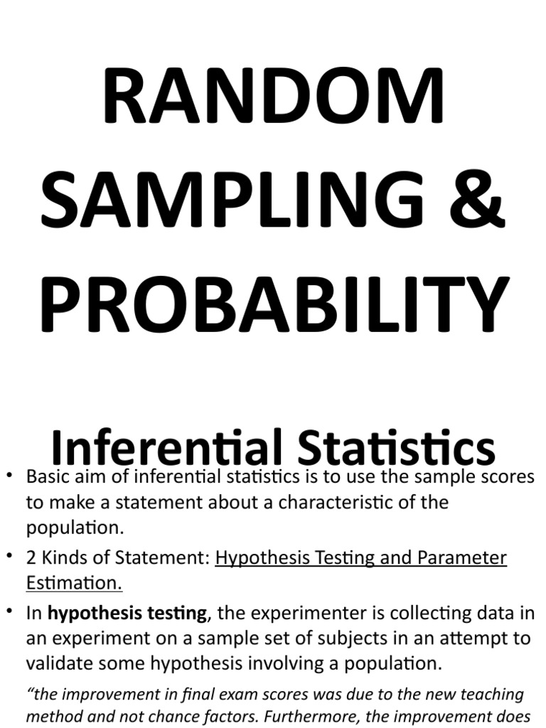 Random Sampling & Probability | PDF | Sampling (Statistics) | Odds