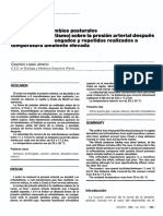 Estudio de los cambios posturales en la presión arterial tras esfuerzos prolongados a temperatura elevada