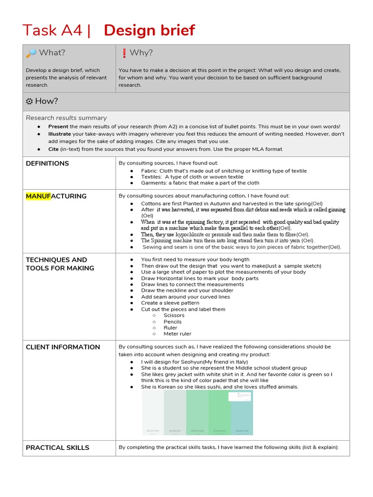 A4 Design Brief Sustainable Design Sewciety Ziyu Chen Pdf Textiles