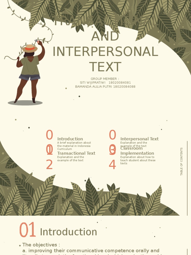 Transactional and Interpersonal Text by Group 8 | PDF | Psychological ...