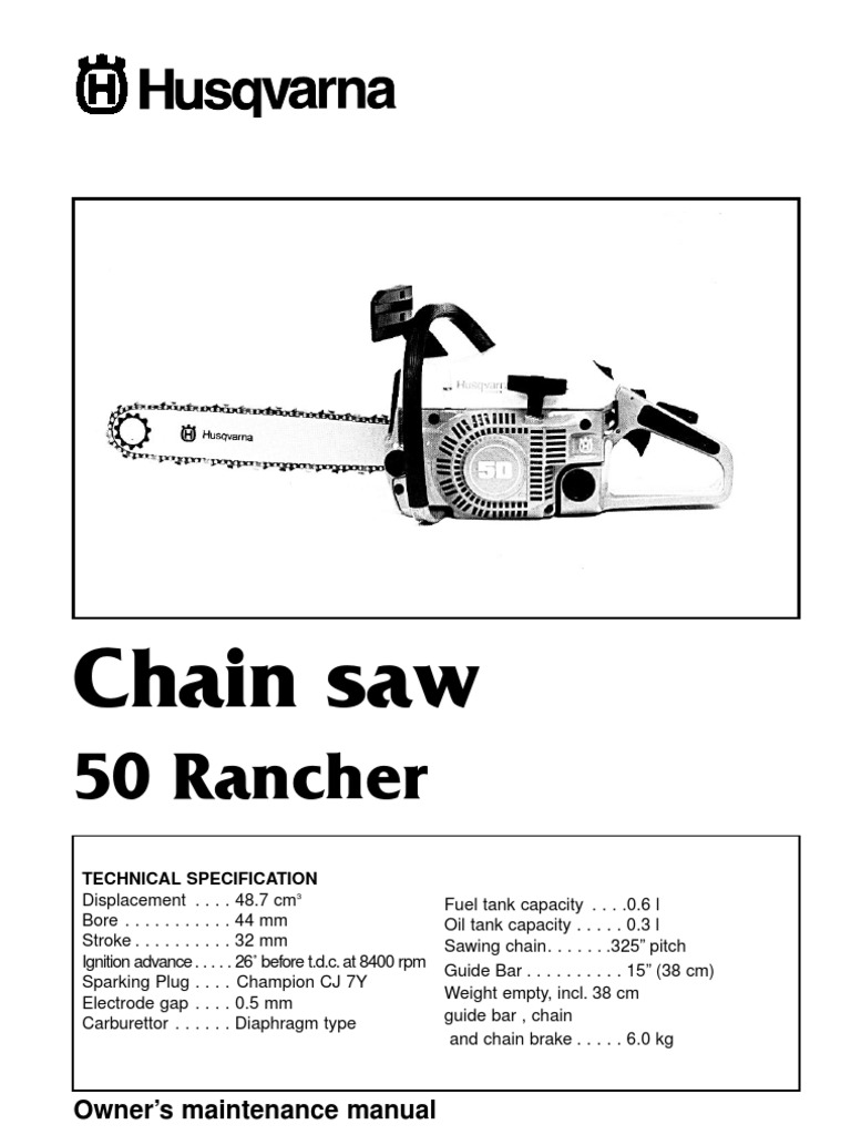 Husqvarna Rancher 50 -User manual | Carburetor | Throttle