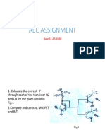 AEC Assignment: Calculating Transistor Current & Comparing MOSFET vs BJT