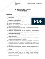 Criterios y Contenidos Matemáticas 2º ESO 19-20