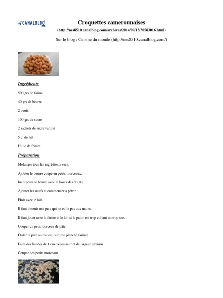 Croquettes Recettes Pdf Pdf