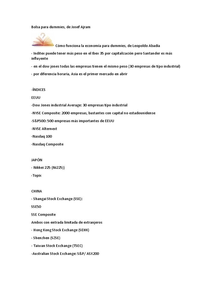 Bolsa para Dummies, de Josef Ajram | PDF | Compartir (Finanzas) | Tendencia  del mercado