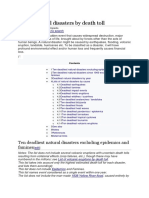 List of Natural Disasters by Death Toll: Ten Deadliest Natural Disasters Excluding Epidemics and Famines