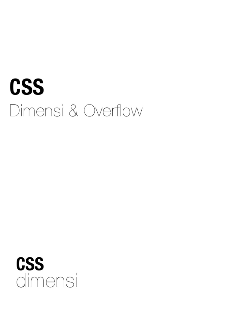 Dimensi dan Overflow dalam CSS | PDF