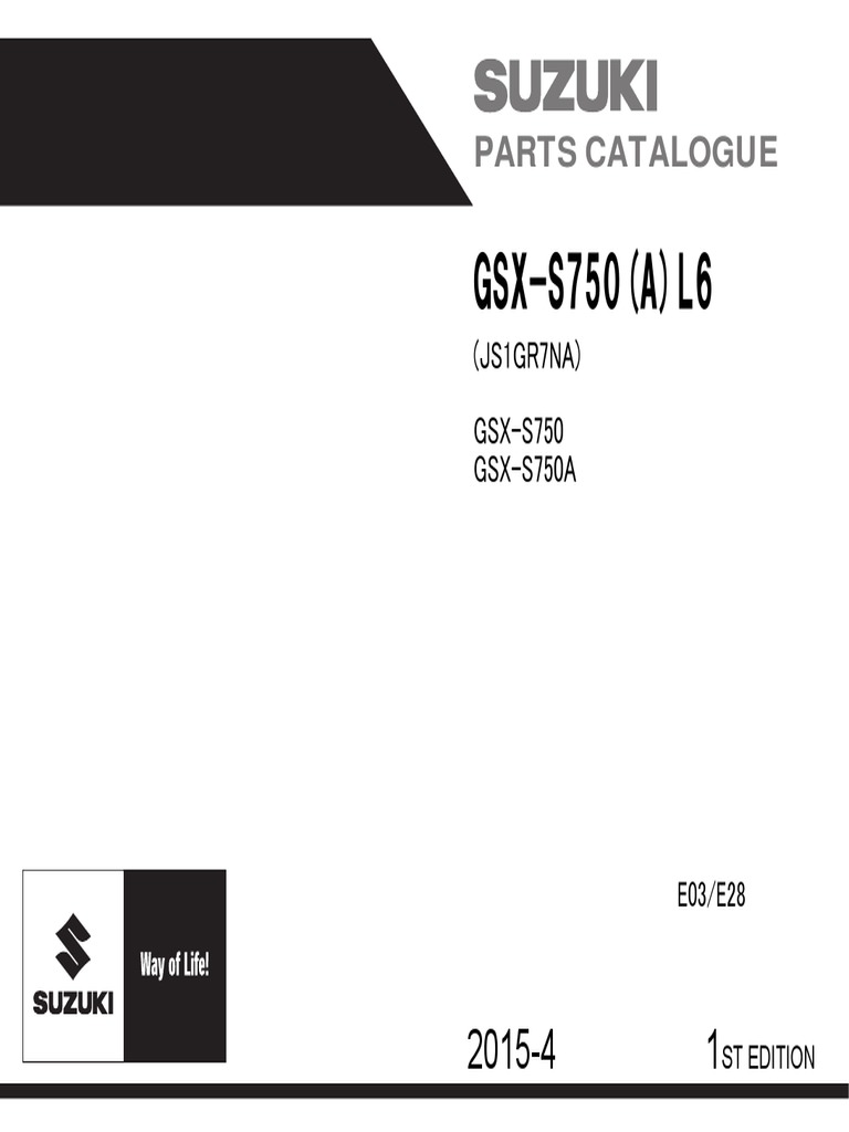 GSX-S750 (A) L6: Parts Catalogue | PDF | Clutch | Screw