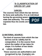 Salmond's Classification of Sources of Law
