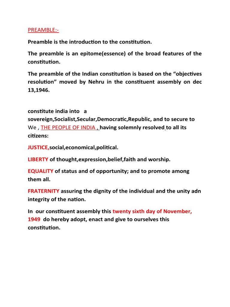 Understanding the Preamble of the Constitution | PDF