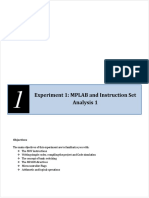 Experiment 1: MPLAB and Instruction Set Analysis 1: Objectives