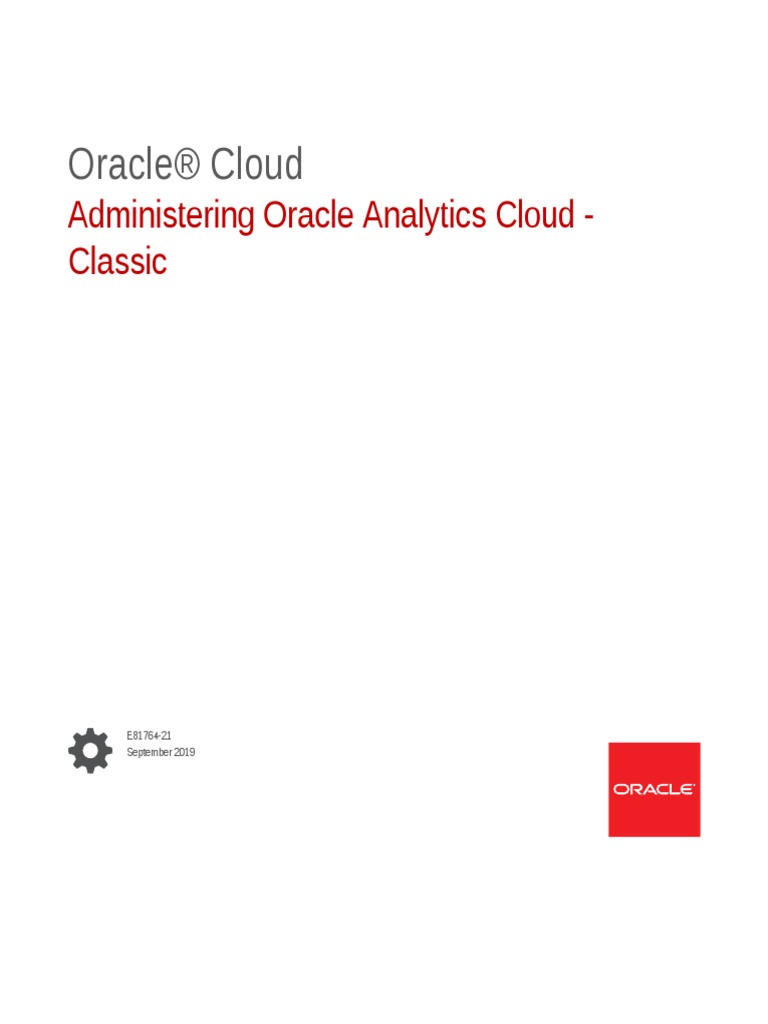 Administering Oracle Analytics Cloud Classic PDF | PDF | Cloud ...