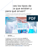 Conoces Los Tipos de Química Que Existen y para Qué Sirven