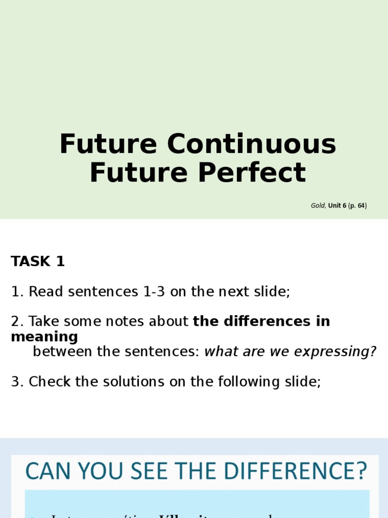 Understanding Future Continuous & Perfect | PDF | Morphology ...