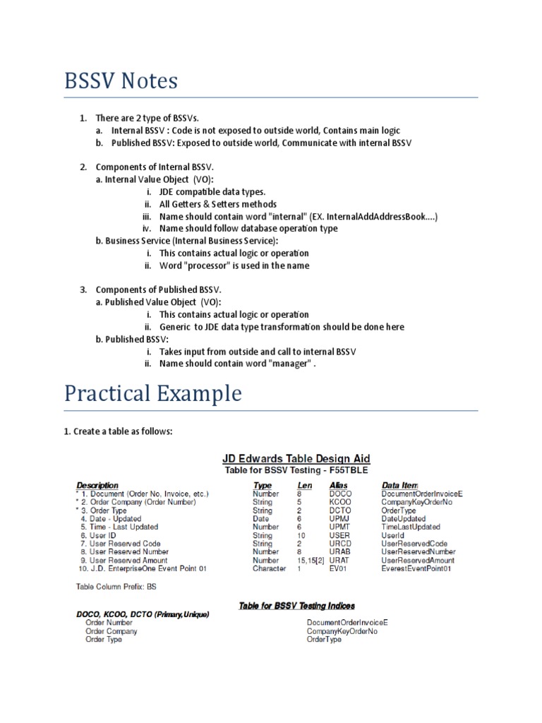 BSSV Development Guide for JDE 9.2 | PDF | Method (Computer Programming ...