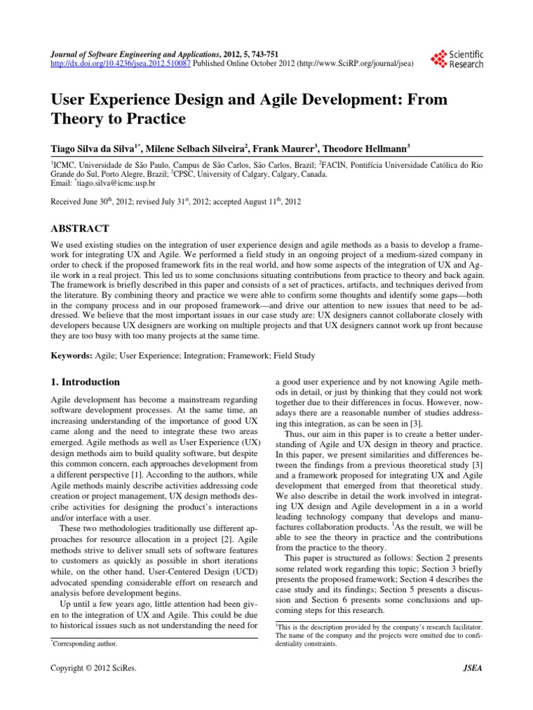 User Experience Design and Agile Development: From Theory To Practice ...