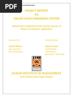 Project Report ON Online Food Oerdering System