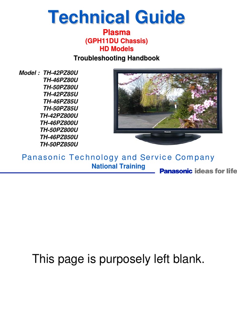 Panasonic Plasma TH 50PZ80 | Magenta | Electrical Connector.  Technical-Guide-Troubleshooting Handbook (GPH11DU Chasis) | Troubleshooting  | Magenta