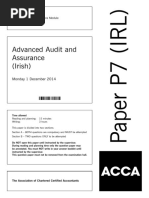 Advanced Audit and Assurance (Irish) : Monday 1 December 2014