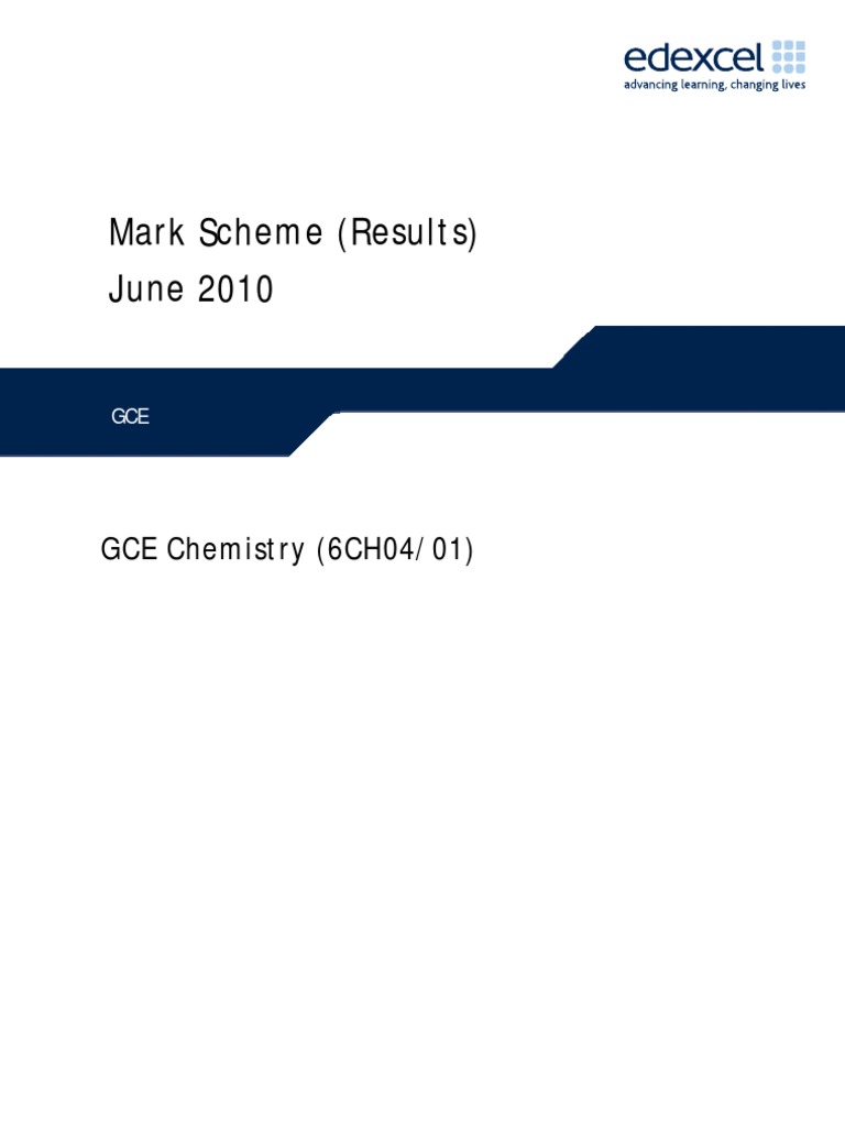 Chemistry Jun 2010 Mark Scheme Unit 4 | PDF | Solvation | Chemical ...
