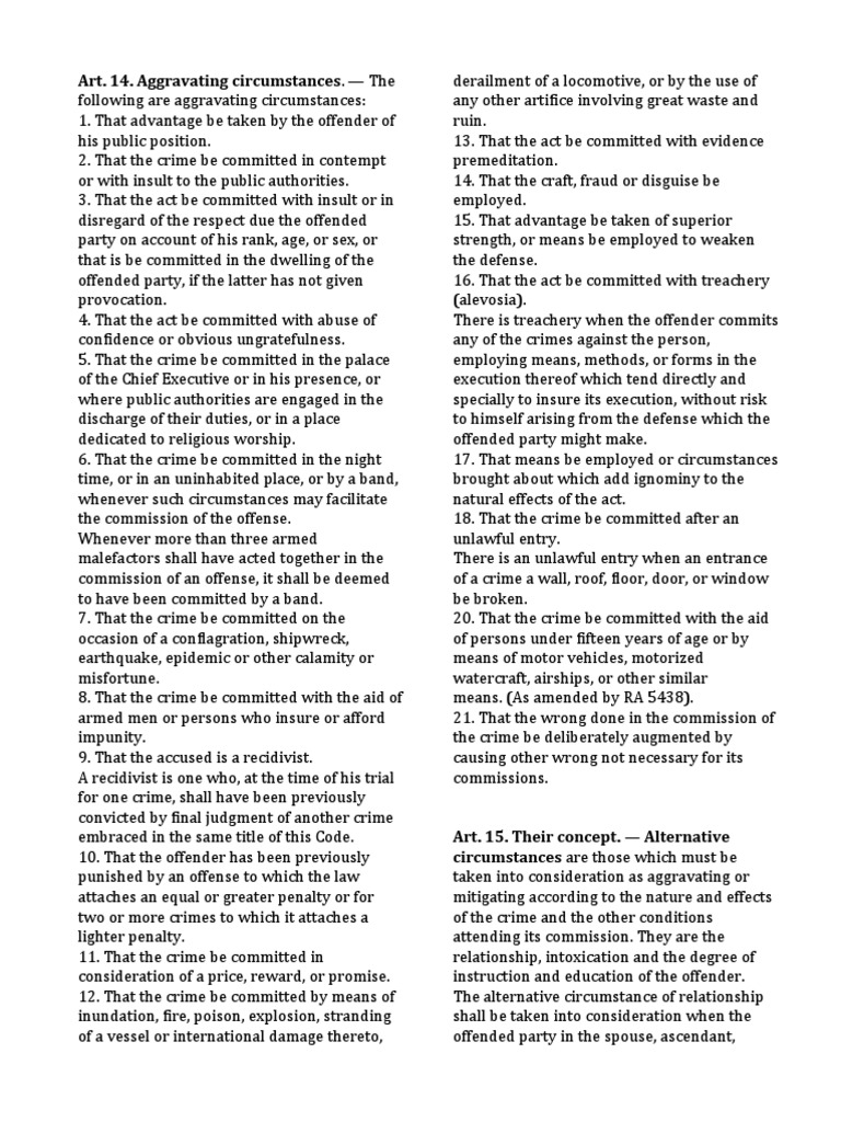 Criminal Law Reviewer PDF Defamation Statute Of Limitations