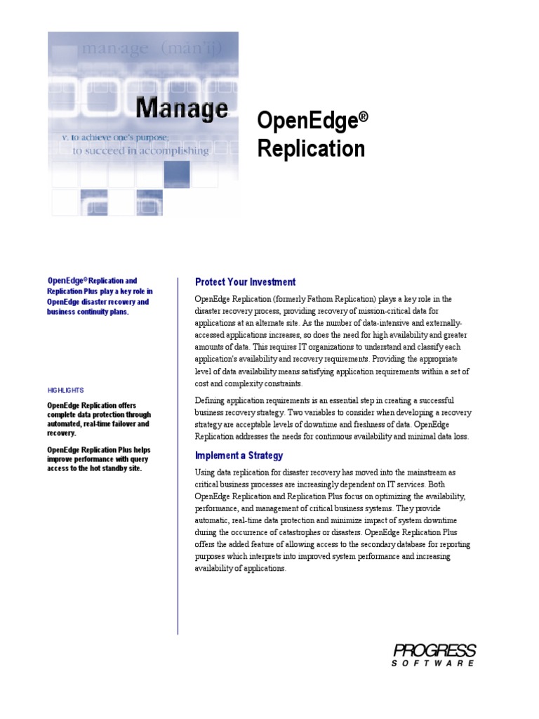 Fathom Openedge Replication Ds | PDF | Replication (Computing ...