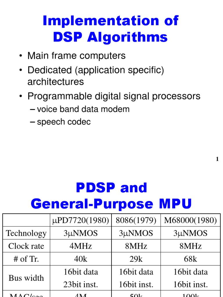 DSP Algorithm Implementation Overview | PDF | Multi Core Processor ...