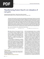 Manufacturing Feature-Based Cost Estimation of Cast Parts: Abstract