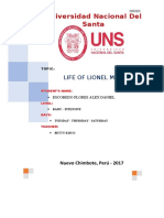Universidad Nacional Del Santa: Life of Lionel Messi