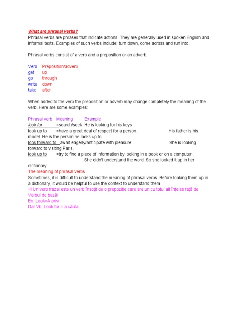 Understanding Phrasal Verbs in English | PDF | Language Arts & Discipline