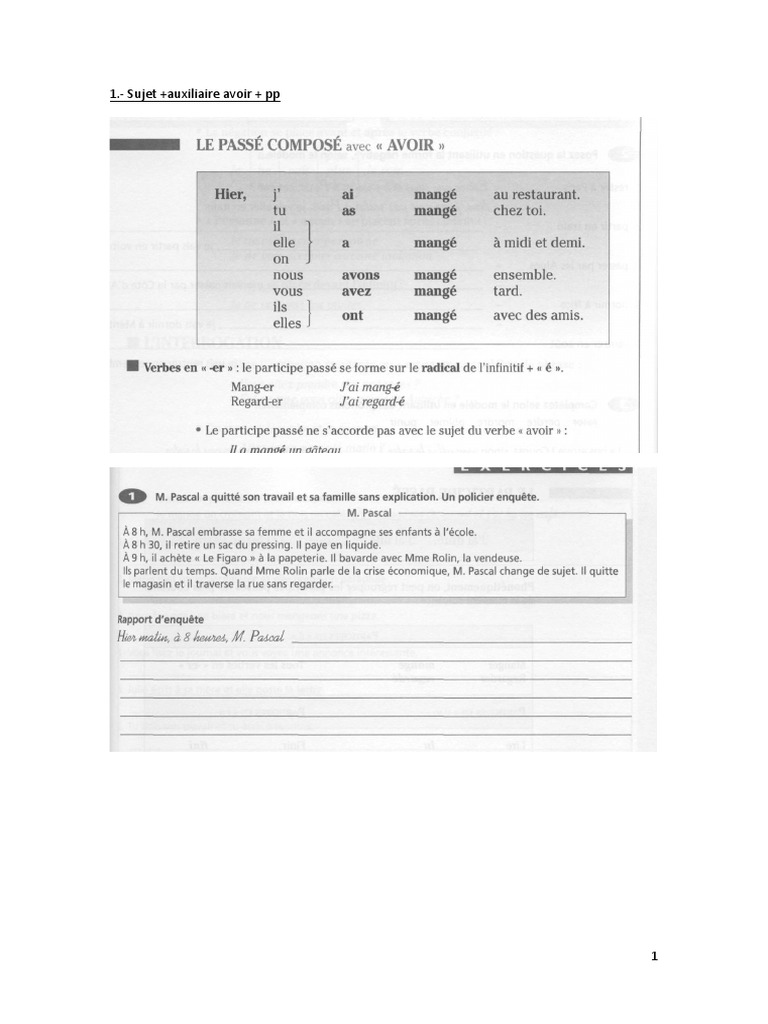 Révision Passé Composé | PDF