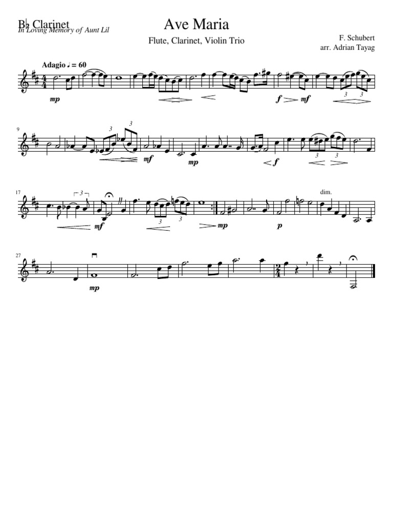 Partichelllave Maria Schubert Flute Violin TrioFluteBb