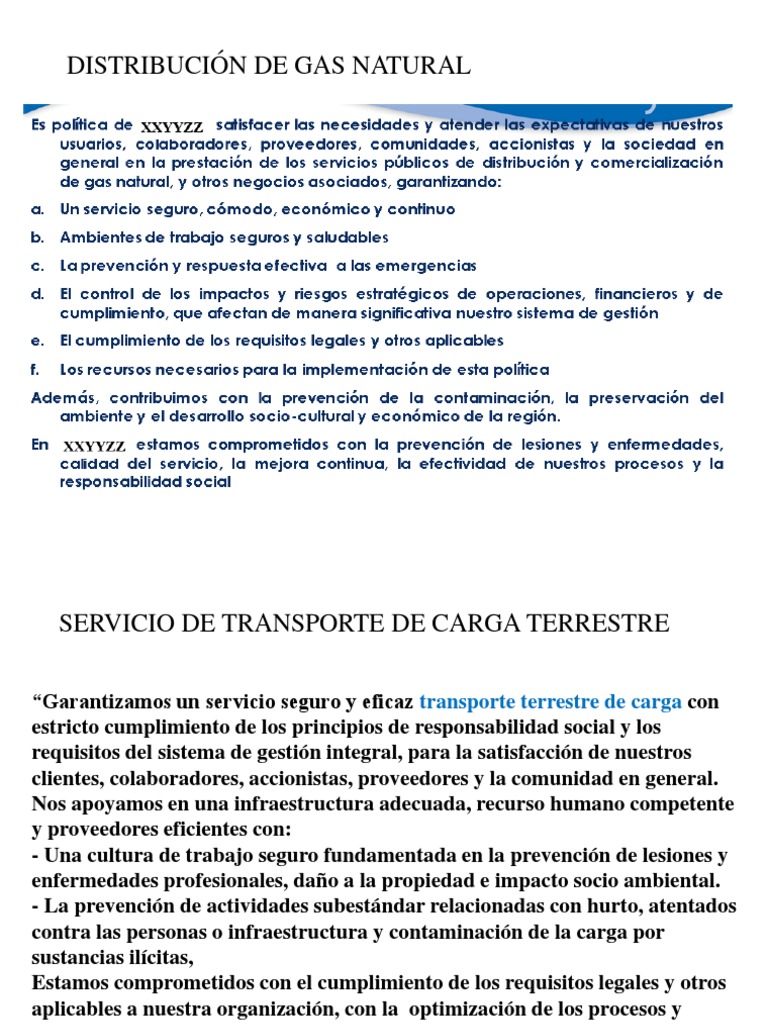 Transporte y Gestión de Gas Natural | PDF | Calidad (comercial ...