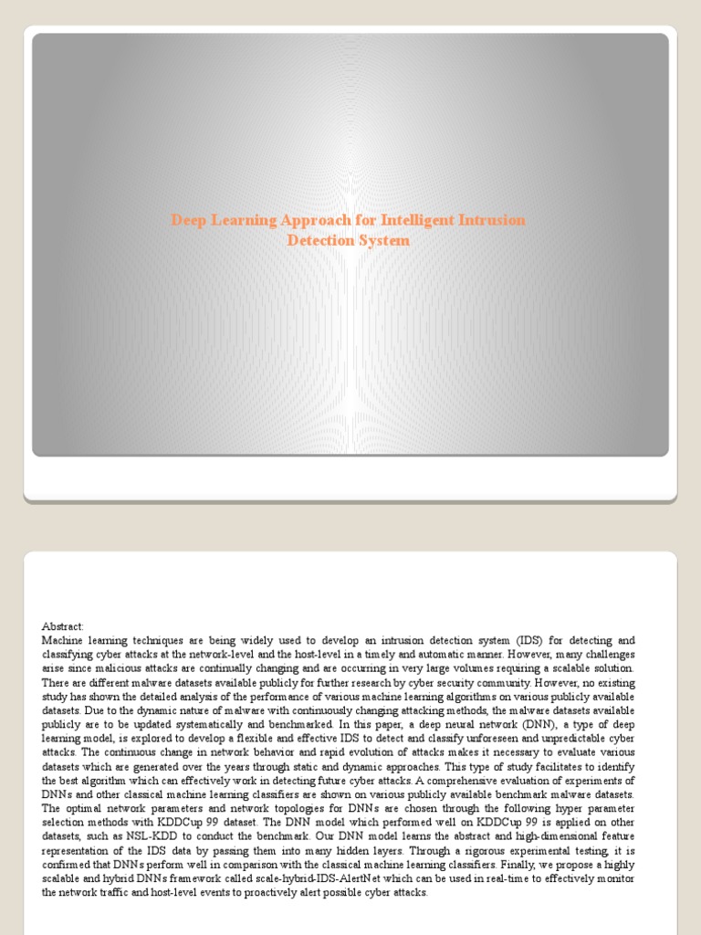 Deep Learning for Intrusion Detection | PDF | Deep Learning | Applied ...