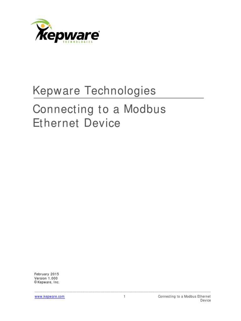 Connecting To A Modbus Ethernet Device Guide | PDF | Network Interface ...