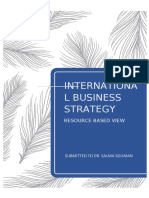 Internationa L Business Strategy: Resource Based View