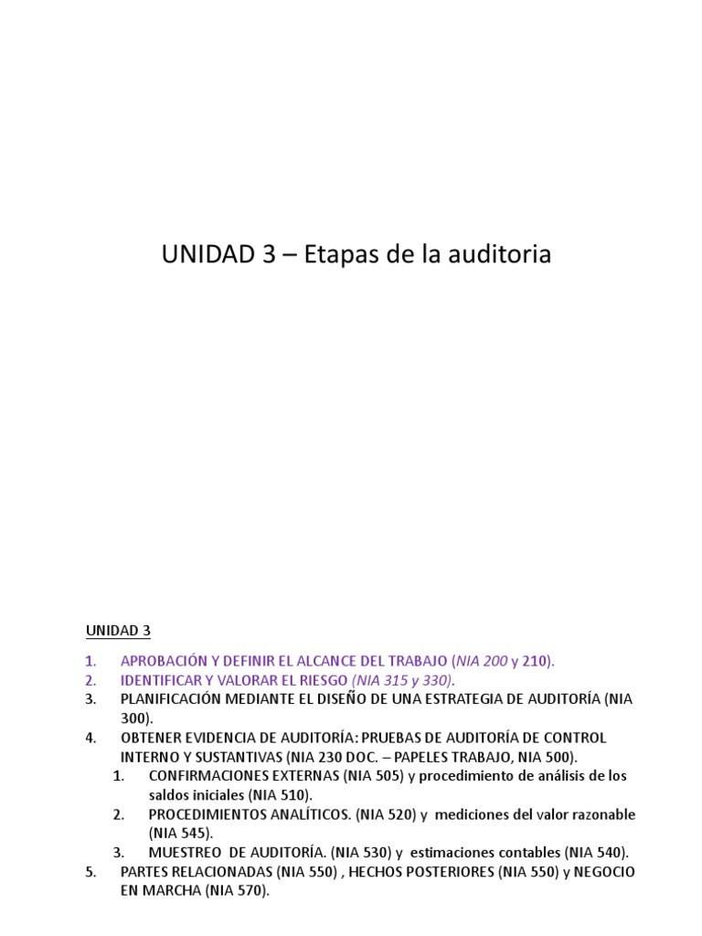 Etapas de la auditoría financiera | PDF | Auditoría | Contralor