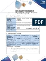 Guía de actividades y rúbrica de evaluación -  Post-Tarea. Desarrollo Trabajo Final
