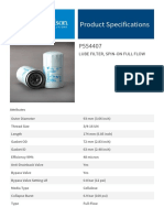Product Specifications: Lube Filter, Spin-On Full Flow