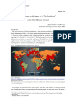 An Estimate On The Impact of A "City Lockdown" On The Global Energy Demand