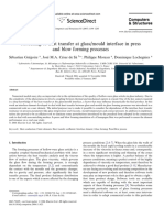 Modelling of heat transfer at glass/mould interface in press and blow forming processes