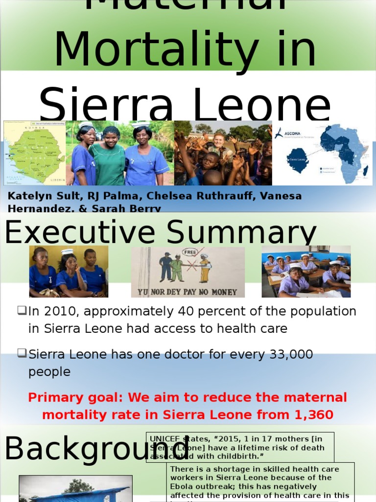Maternal Mortality in Sierra Leone PDF Maternal Death Postpartum