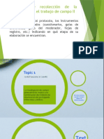 2.7.4 Plan de Recolección de La Información para El Trabajo de Campo II