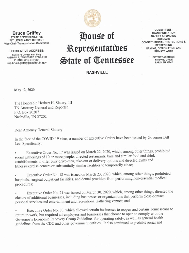 Letter to AG Constitution of Exec Orders Scanned