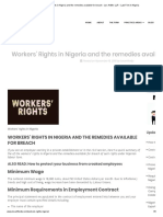 Workers' Rights in Nigeria and The Remedies Available For Breach - Lex Artifex LLP. - Law Firm in Nigeria PDF