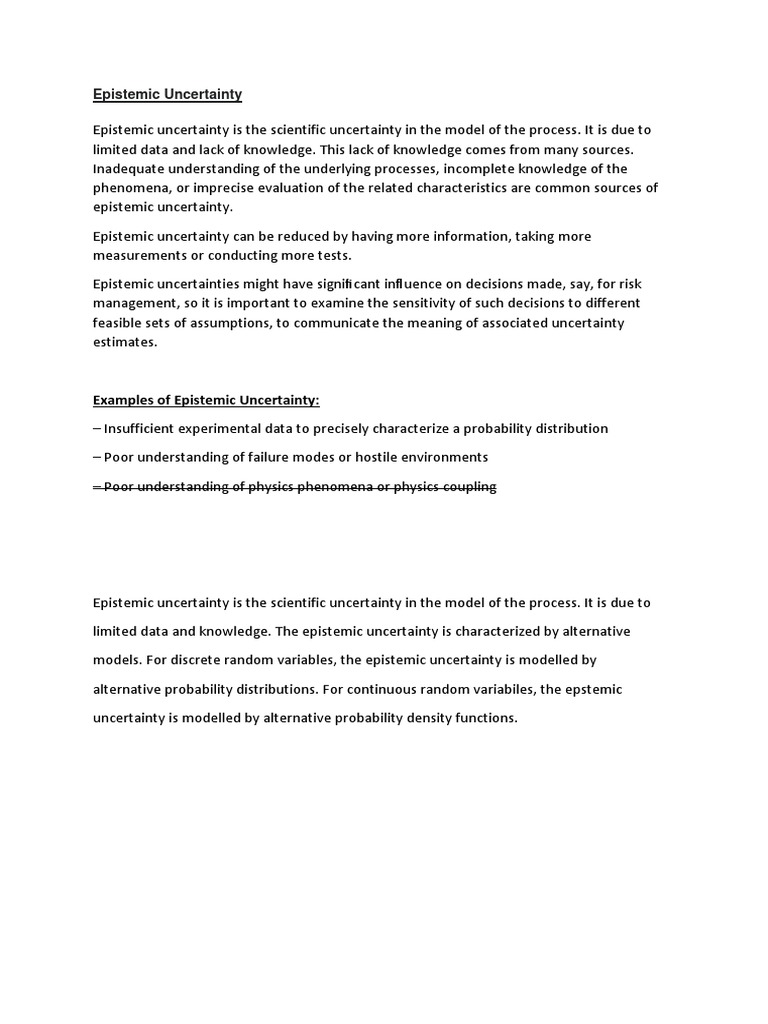 Examples of Epistemic Uncertainty | PDF