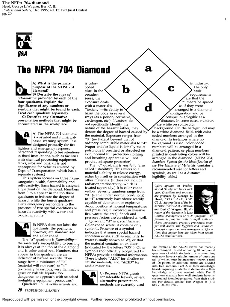 Understanding the NFPA 704 Diamond | PDF