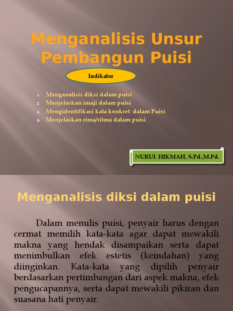 Menganalisis Unsur Pembangun Puisi Pdf