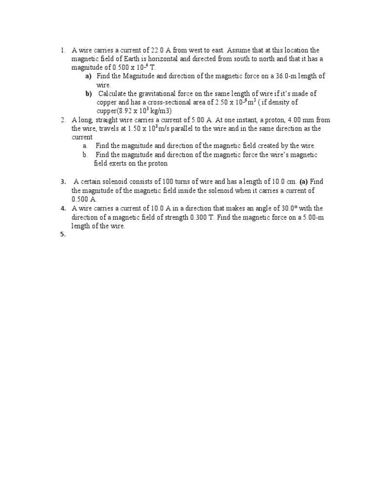 Magnetic Forces and Fields Calculations | PDF