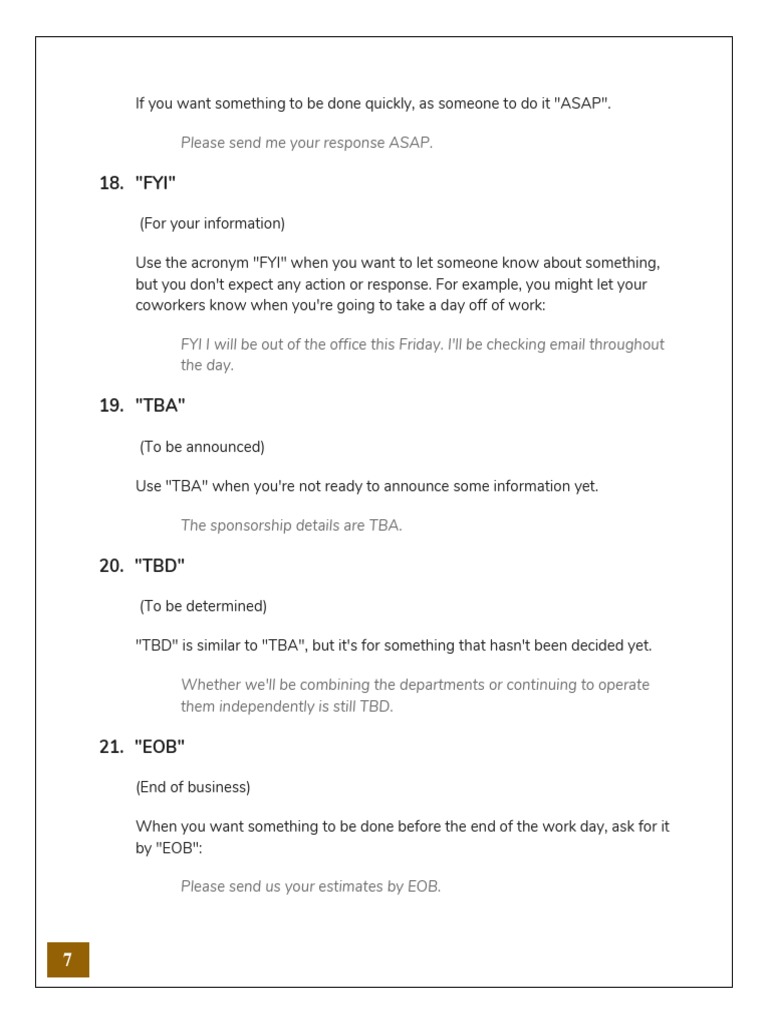 Common Business Acronyms Explained | PDF